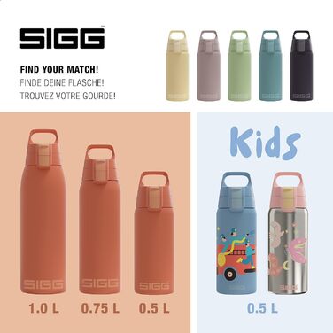 Ізольована пляшка для води - Shield Therm One - Підходить для газованих напоїв - Герметичний - Можна мити в посудомийній машині - Не містить бісфенолу А - 90 переробленої нержавіючої сталі - синій - 0,75 л (еко-червоний, 0,5 л)