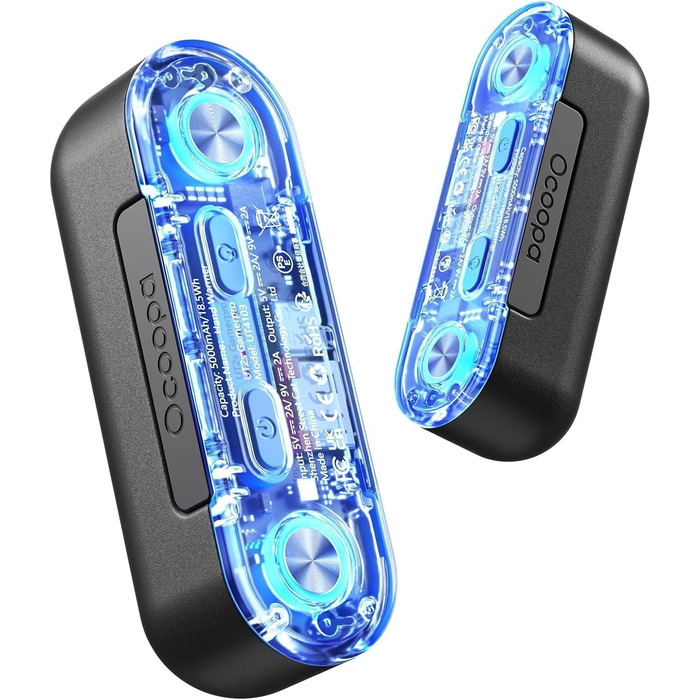 Електричний грійка для рук OCOOPA 10000 mAh, 2 шт. з розділенням, магнітний, 4 режими нагріву, швидкий нагрів, USB powerbank для зими, UT2s (MagTwins) (Pro_Schwarz)