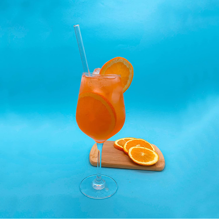 Блискучий настій / скляні соломинки APEROL SPRITZ / 6x20 см подарунковий набір Aperol Spritz / скляні соломинки Aperol / Aperol G