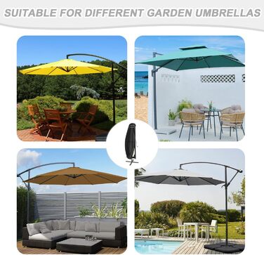 Чохол для парасольки 4м, захисний чохол для парасольки з розкривною тканиною (Ampelschirm) діаметром до 400 см. Захисний чохол для парасольки, чохол для подвійної парасольки, анти-UV, Oxford Fabric, 280x70/70 см (240x45/70/50 см)