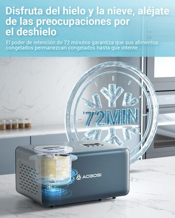 AOBOSI 2L автоматична морозивниця з компресором, 4 режими, LCD-дисплей, довговічна охолоджувальна система, для м'якого морозива та напоїв
