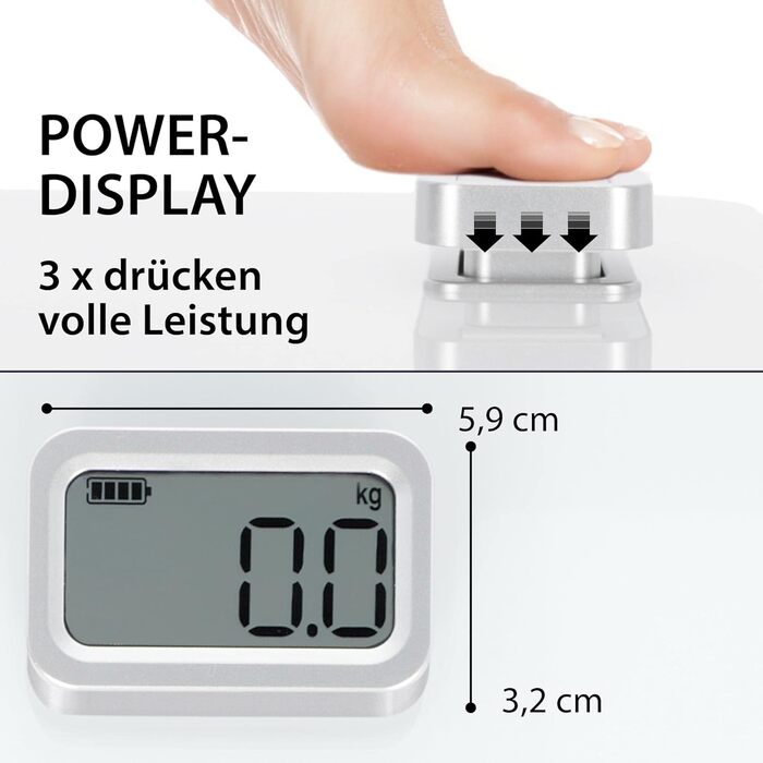 Цифрові ваги для ванної кімнати ADE без батарейок Екологічно чисті безбатарейні ваги з динамо-машиною Стійкі ваги тіла до 150кг Білий Білий еко