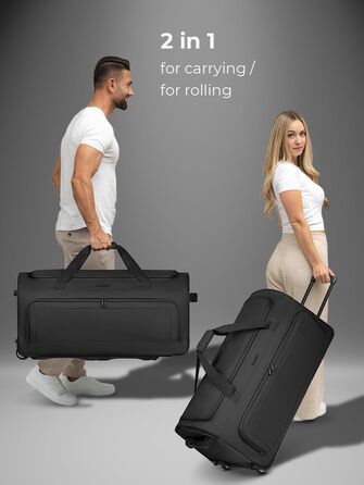 Дорожня сумка REDOLZ XL Trolley 81 см, 100 л, чорна, нестандартний розмір для чоловіків і жінок