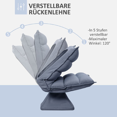 Крісло, поворотне, з регульованою спинкою, з імітацією шкіри, сталевий каркас, сіре, 62 x 70 x 95 см