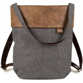Сумочка з двома рюкзаками Olli OR12 Daypack 7 літрів водовідштовхувальна, високоякісна штучна шкіра, гарний салон з м'яким відділенням для ноутбука, блискавкою, рюкзаком і сумкою через плече 2в1 камінь