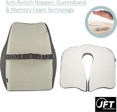 Набір ергономічних подушок JFT Performance: комплект сидіння та спинки для здорової спини та комфортного сидіння