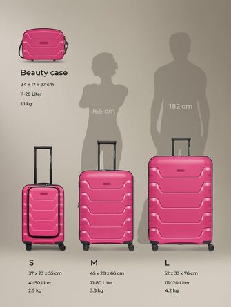 Набір валіз Smartbox Hartschalen 3-в-1: розширювані, з TSA-замком, з відділенням для ноутбука (рожевий)