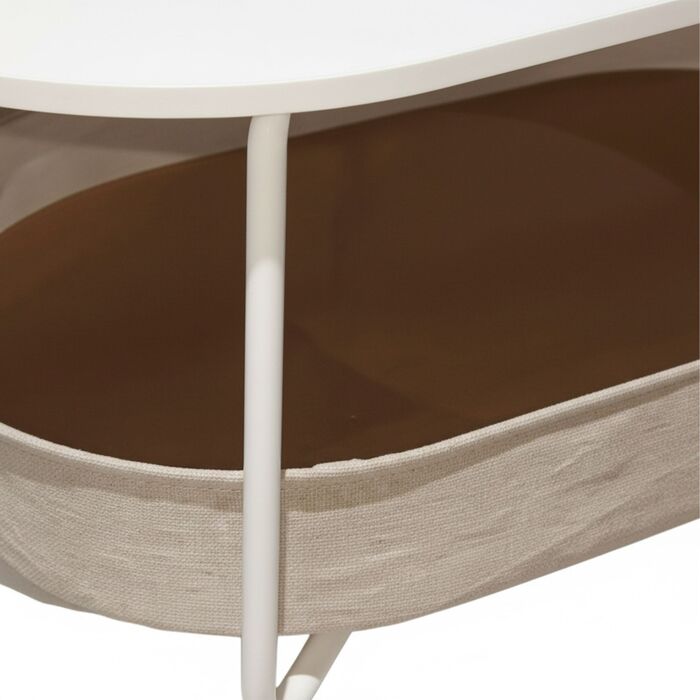 Столик журнальний Relaxdays овальної форми з місцем для зберігання