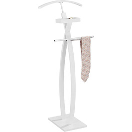 Сучасний чоловічий вішак для одягу з полицею для штанів та місцем для прикрас, білий