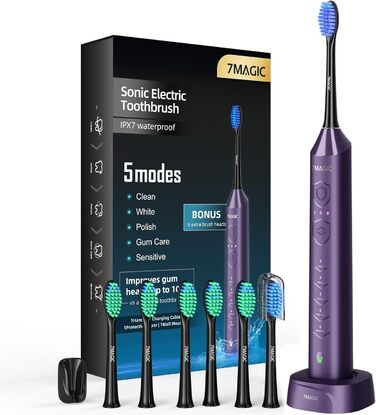 Електрична звукова зубна щітка Ritter Lila з 5 режимами, таймером та акумулятором на 90 днів