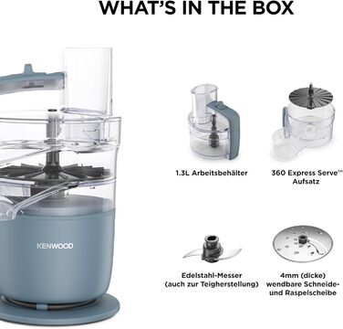 Кухонний комбайн Kenwood MultiPro Go FDP22.130GY, 650 Вт, 1,3 л, Кольори: блакитний та сірий