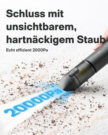 Акумуляторний ручний пилосос HOTO 20000Па 4-в-1 для авто, дому та клавіатури, бездротовий міні-пилосос з функцією обдуву