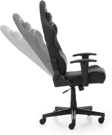 Ігровий/Офісний крісло DXRacer PRINCE 2.2 FD01 - чорно-сірий, з регулюванням висоти та функцією гойдання