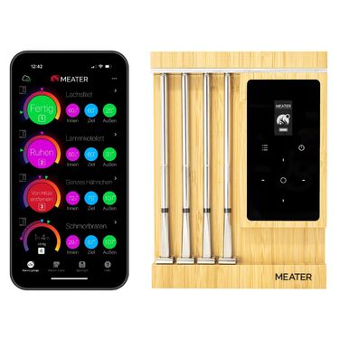 MEATER Pro XL – Розумний термометр для м'яса з Wi-Fi та 4 датчиками | BBQ, духовка, гриль, smoker, фритюрниця