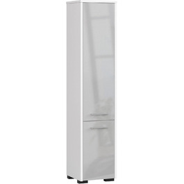 Тумба для ванної ADGO FIN Bollard 30x30x140см, 2 двері, вузька полиця, металевий глянець