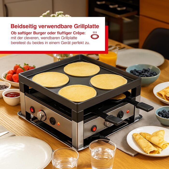 Електричний гриль Solis 5-в-1 7910: Ракле, гриль, вок, піца, крепи - для 4 осіб, нержавіюча сталь, 1020W