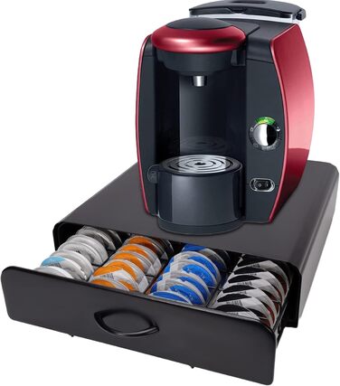 Організатор для капсул Tassimo: висувна шухляда для капсул кави та підставка під машину 2-в-1 (з вигнутим ручками)