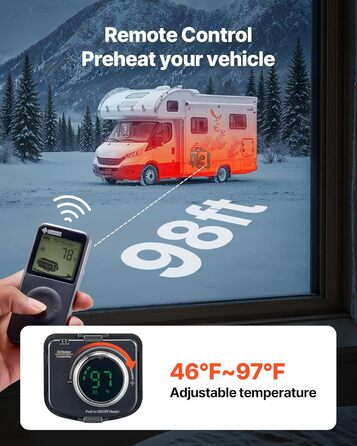 Дизельний опалювач VEVOR 8 кВт 12/24 В з пультом керування та LCD-дисплеєм, 4.5 л, для вантажівок та автодому