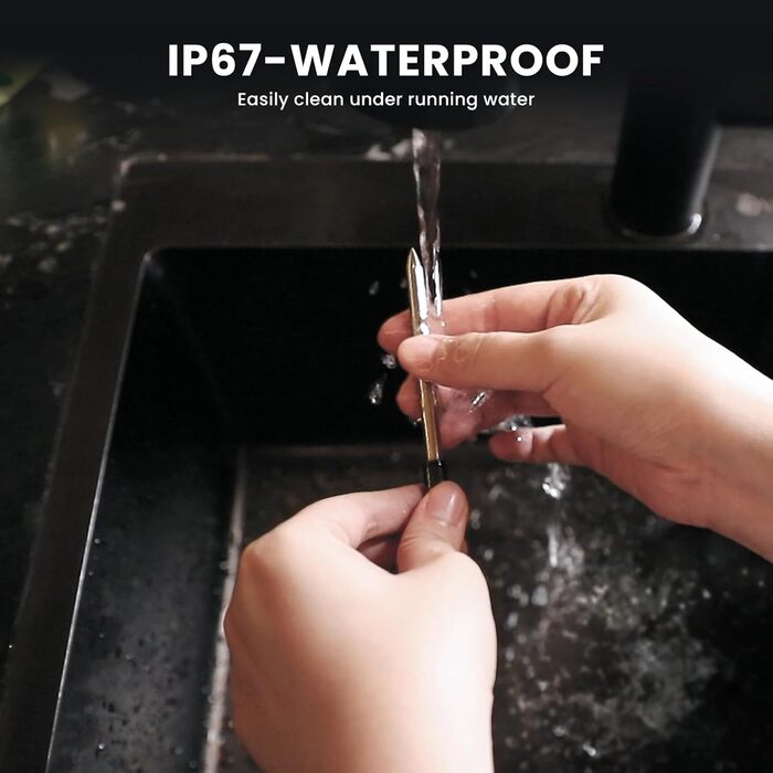 Бездротовий термометр для м'яса для гриля та копчення, 500FT, Bluetooth, для BBQ, духовки, гриля, коптильні, Sous Vide - блакитний