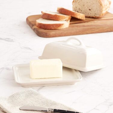 LE CREUSET Контейнер для масла Steinzeug, 900 г, 17 x 12.5 x 9 см, кремовий