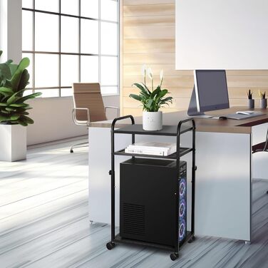 Підставка для ПК Liitrton Mobiler - 3-ярусна, з колесами, білий/чорний