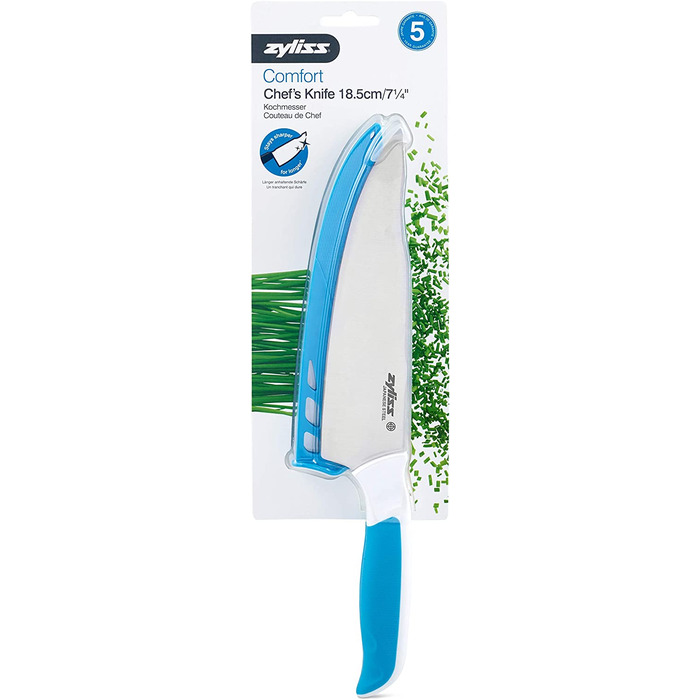 Набір ножів Zyliss Comfort 5-ти предметний з бруском, японська сталь, кольоровий, для кухні, гарантія 5 років