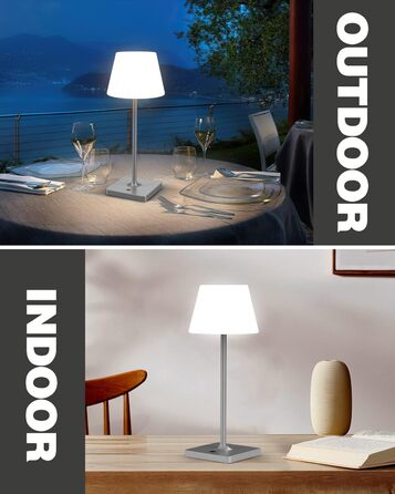 LED настільна лампа Infray з акумулятором, диммування, IP44, для дому та вулиці, 4000mAh, природальний білий (сірий)