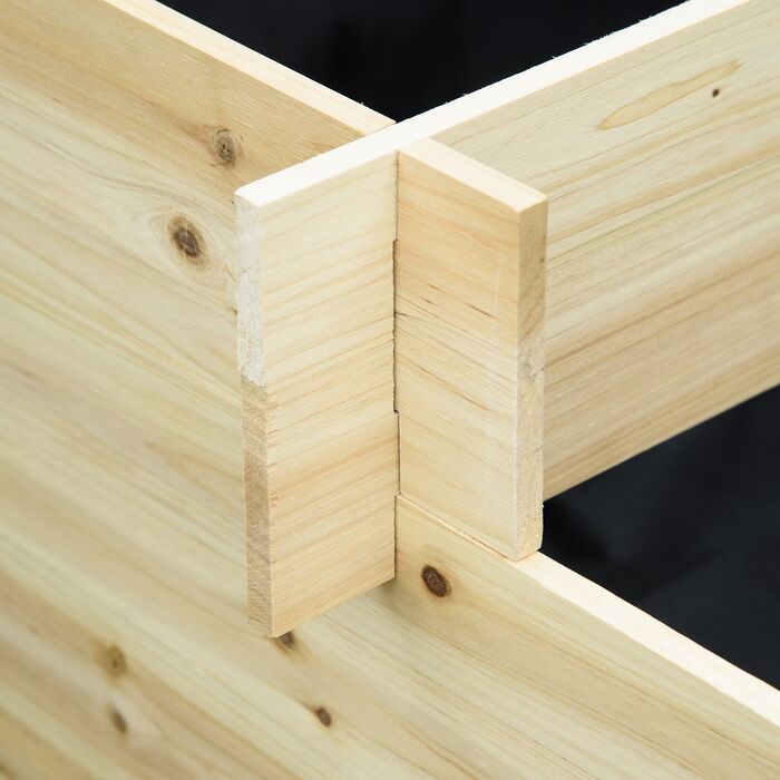 Високий грядка, 3 яруси, внутрішнє покриття з флізеліну, фарбоване натуральне дерево, 117 x 100 x 54 см