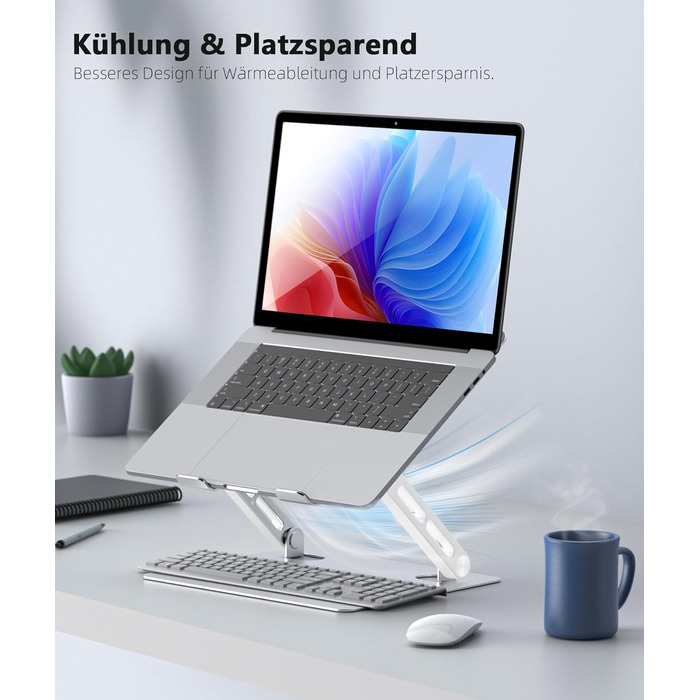 Підставка для ноутбука BoYata: регульована висота, ергономічна, з вентиляцією, для MacBook, Dell, HP, Acer (10-17 дюймів)