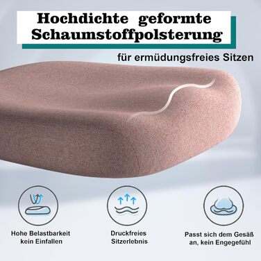 Ергономічне крісло для офісу з регульованою підголівником та поперековою підтримкою – високе офісне крісло з сітчатим спинком та м'яким сидінням, вішалка для одягу та функцією блокування (білий та рожевий)