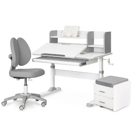 Комплект (L) Evo-Kids TH-330 Grey (парта + крісло + тумба) (арт. TH-330 + Y-412 Lite + BD C3_GREY)