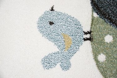 Дитячий килимок для ігор, дитячий килимок із зображенням слона, жирафа бежево-кремового кольору (200 х 290 см)