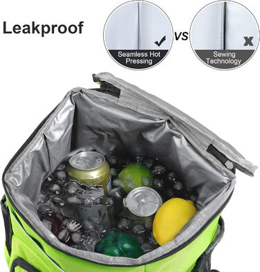 30L Рюкзак-холодильник великий, витокостійкий ізольований рюкзак для пікніка для чоловіків та жінок, термо-холодильник для пляжу, кемпінгу, відпочинку на природі, риболовлі, зелений