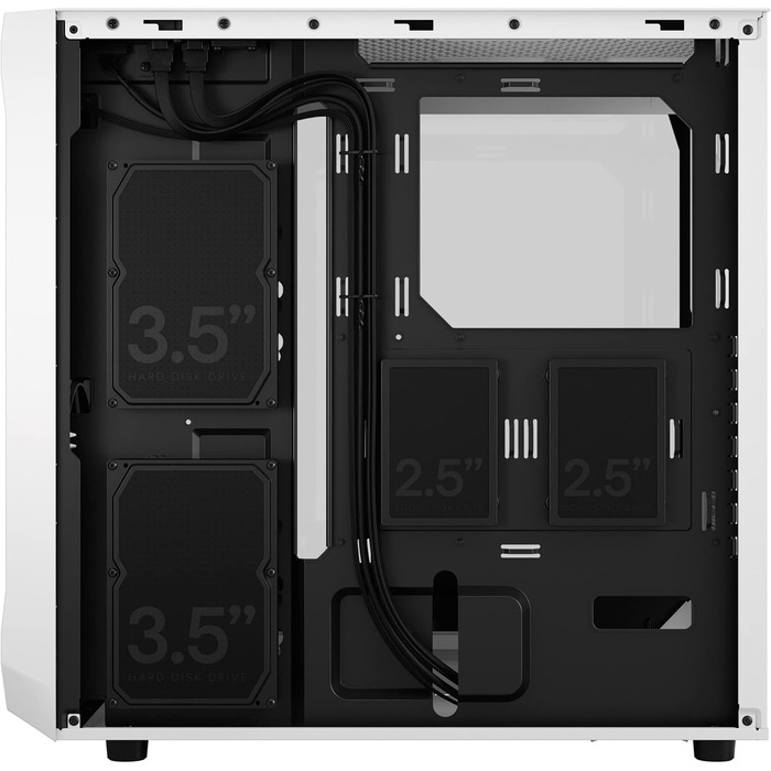 Корпус для ПК Fractal Design Focus 2 White з загартованим склом, білий, сітчаста передня панель, 2 вентилятори 140 мм, ATX, ігровий