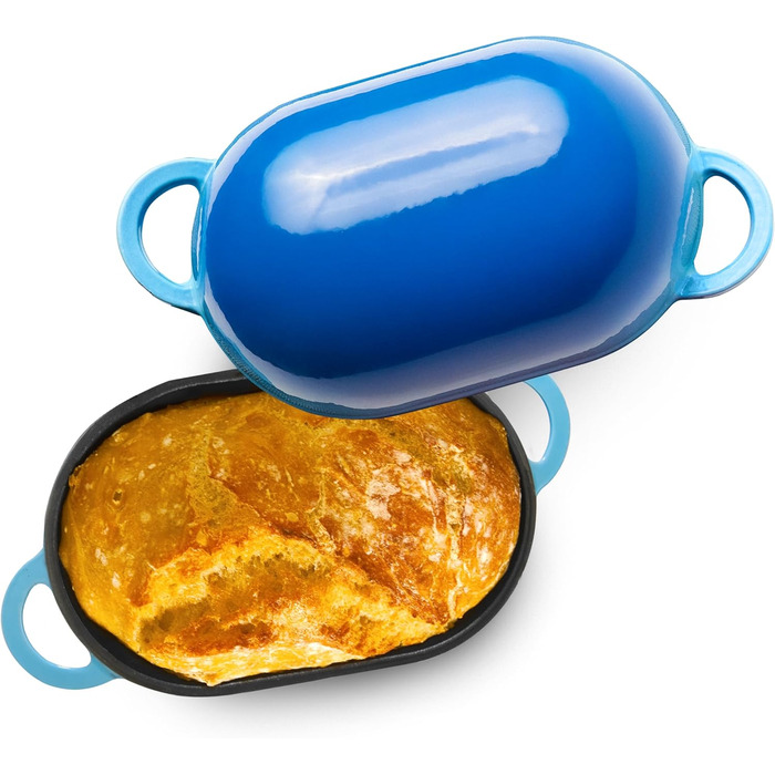 Набір для приготування хліба ручної роботи LoafNest: Dutch Oven з чавуну (2 літри) та силіконовий вкладиш. (Тільки горщик, без вкладиша)