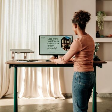 Ерготопія Десктопія Вone – Регульований стіл, електричний, TÜV-сертифікований, з подвійним мотором, 7 років гарантії (лісовий зелений)