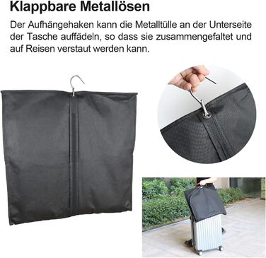 4 шт. мішки для одягу, захисні чохли для костюмів, пилонепроникні мішки, високоякісні транспортні сумки для костюмів, дихаючі чохли для костюмів, піджаків та суконь, BOMEI PACK (60x120 см + 60x100 см)