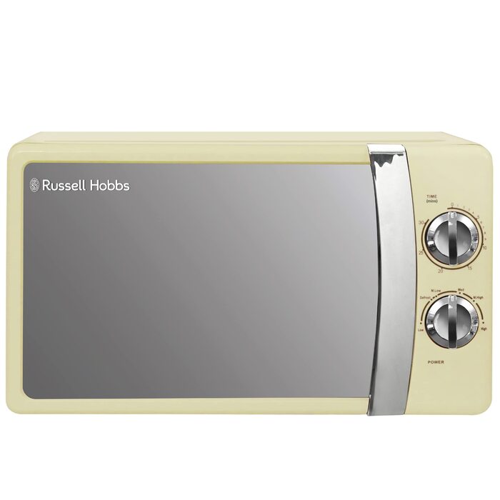 Мікрохвильова піч Russell Hobbs RHMM701C Solo, 17 л, 700 Вт, кремовий колір - з таймером, розморожуванням та 5 рівнями потужності