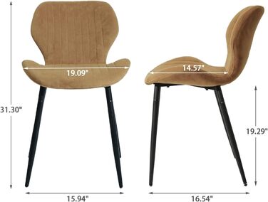 Набір з 2-х обідніх крісел CangLong, м'який крісло-релакс для кухні, їдальні та вітальні, гостьові крісла з масивними дерев'яними ніжками (колір: коричневий)