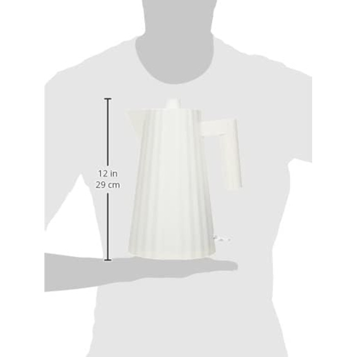 Електричний чайник Alessi Plissé MDL06 W, 1.7 л, білий, 2400 Вт, з європейським штекером
