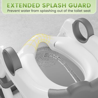 Унітаз-сходинки для дітей COOSEYA Frosch з драбинкою та сидінням для привчання до туалету, сірий (Gris Chiné 14)