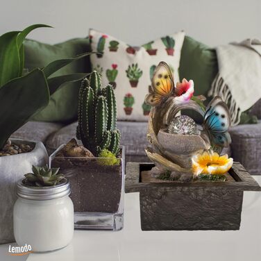 Керамічний фонтанчик для дому з мотивом метелика, настільний фонтан з насосом та обертовою кулею, водяний фонтан