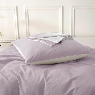 Набір постільної білизни SOULFUL 155x220 з бавовни (2 шт.), з блискавкою, колір пастелевий фіолетовий
