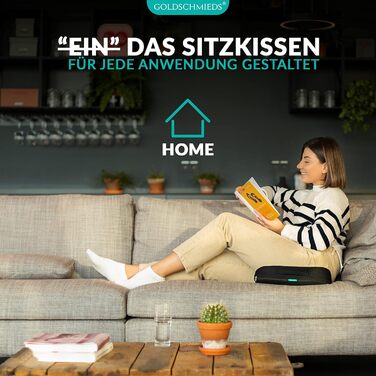 Ортопедична подушка для сидіння [Переможець тесту] Ергономічна оаза для офісного крісла, авто та ін. - Знімає навантаження зі сідничної кістки, знеболює та покращує кровообіг [Виготовлено в Німеччині] 50-95 кг Чорний пінополіуретан (Memory Foam)