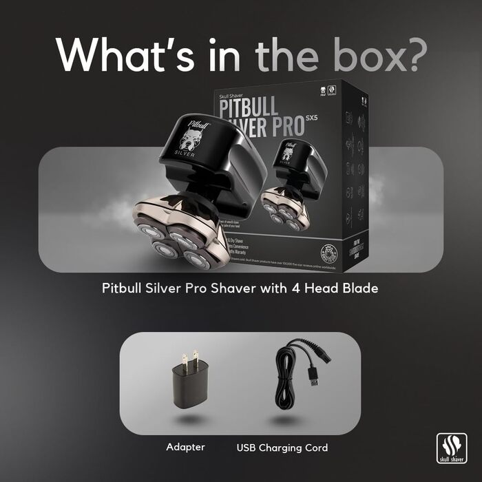 Електробритва Skull Shaver Pitbull Silver PRO SX5 для голови та обличчя