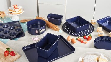 Форма для випічки Zyliss E980194 Springform, 23 см, з антипригарним покриттям, нержавіюча сталь, темно-синій колір, для маленьких тортів, сумісна з посудомийною машиною, 5 років гарантії