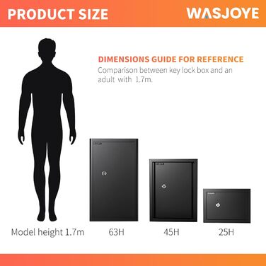 Safe Tresor WASJOYE: Сейф для дому та офісу з ключем, 49L, 45x35x31 см