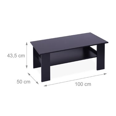 Зручний журнальний столик Relaxdays з нижньою полицею