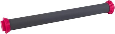 Професійна качалка Sallys - 50 см, антипригарна силіконова качалка, качалка зі знімними кільцями 3 розміру, качалка для помадки або піци.