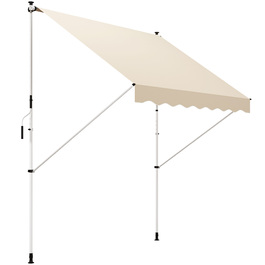 Тент Outsunny Folding Arm 300 x 150 см Регульований по висоті Тент Складаний кронштейн Захист від сонця з ручним кривошипом Стійкий до погодних умов Алюміній бежевий